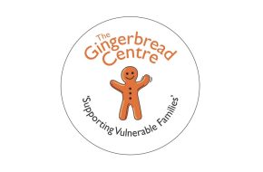 The Gingerbread Centre circular logo with a smiling gingerbread man and the slogan Supporting Vulnerable Families.