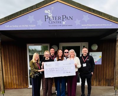 Peter Pan Centre, charity cheque for £2000